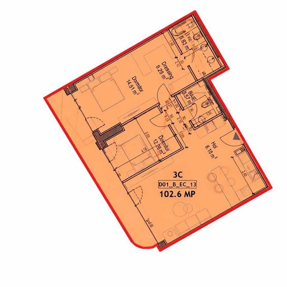 Apartament cu 3 camere decomandat în Nord