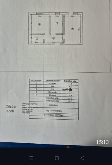 Apartament cu 2 camere decomandat în Lunca Cetățuii