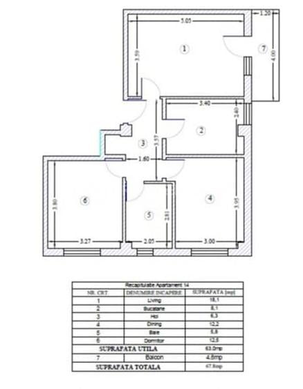 Apartament cu 3 camere decomandat în Galata