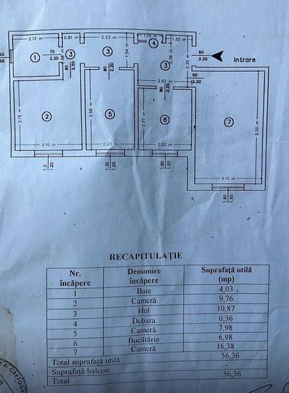 Apartament cu 3 camere decomandat în Central