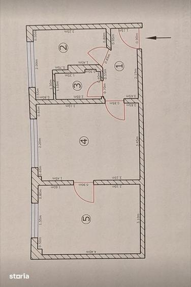 Apartament cu 2 camere semidecomandat în Astra