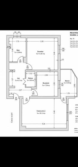 Apartament cu 3 camere decomandat în Central