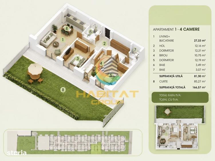 Vanzare apartament 4 camere cu curte - ST 167 mp - Popesti Leordeni - 2