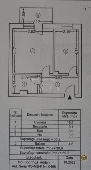 Garsonieră decomandată, mobilată în Lujerului