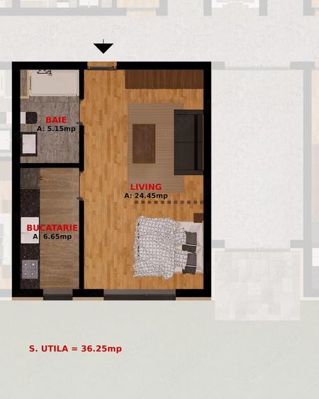 Apartament cu 2 camere decomandat în Fundeni