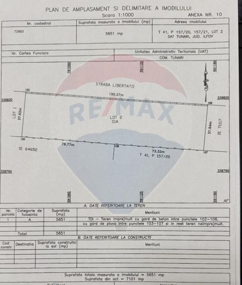 Teren Construcții intravilan de 5651 mp, în Tunari