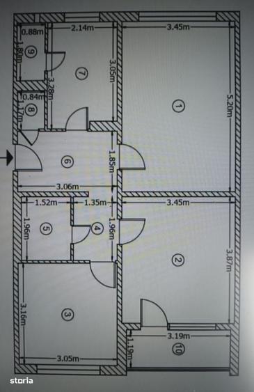Apartament cu 3 camere decomandat, mobilat în Giurgiului
