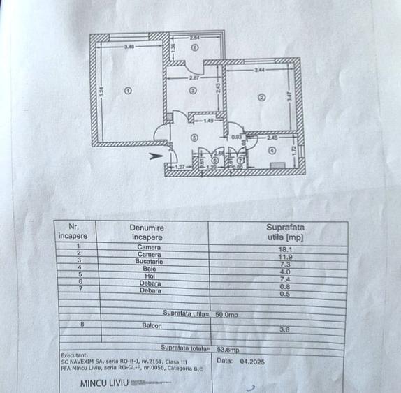 Apartament cu 2 camere decomandat în