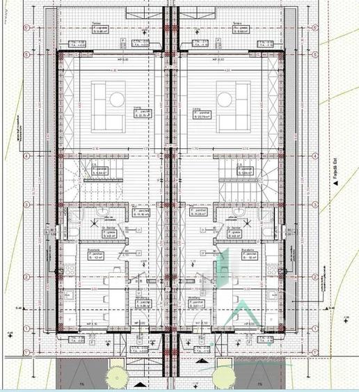 Duplex cu 4 camere cu Canalizare în Florești