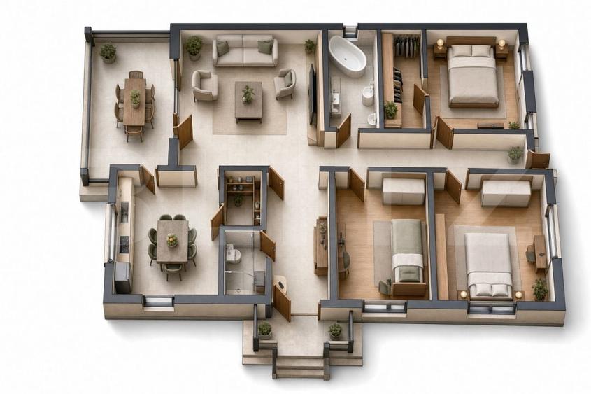 Casă cu 4 camere cu Teren 650 Mp în Central