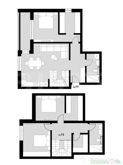 Apartament 4 camere pe doua niveluri, 2 locuri de parcare, - 1