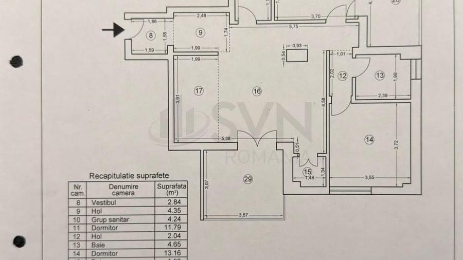 Apartament cu 3 camere semidecomandat în Sisești