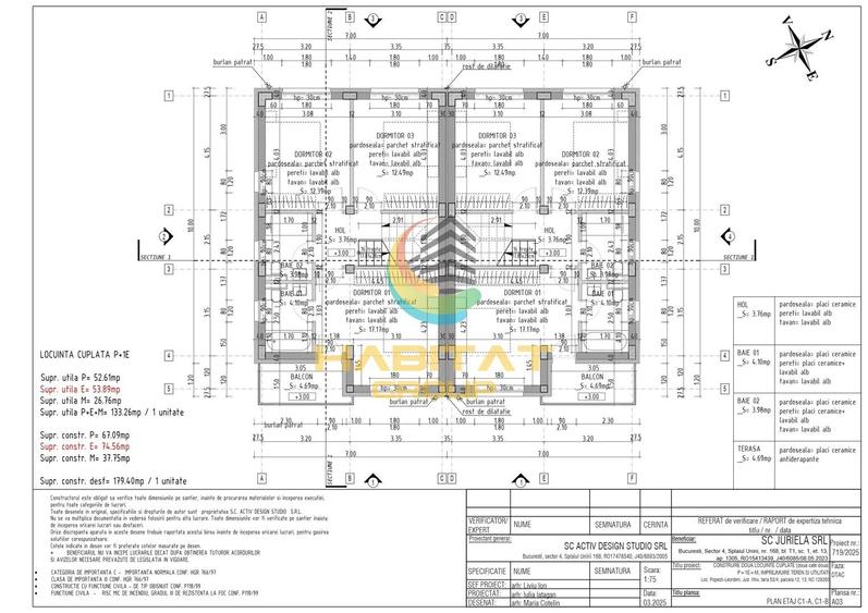 Duplex cu 5 camere cu Canalizare în Central