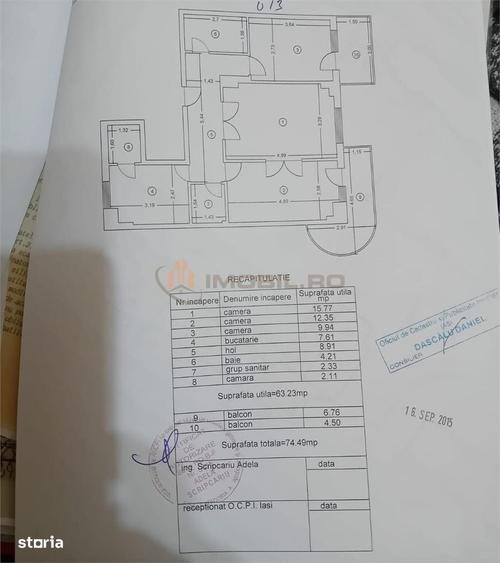 Apartament cu 3 camere decomandat în Gară