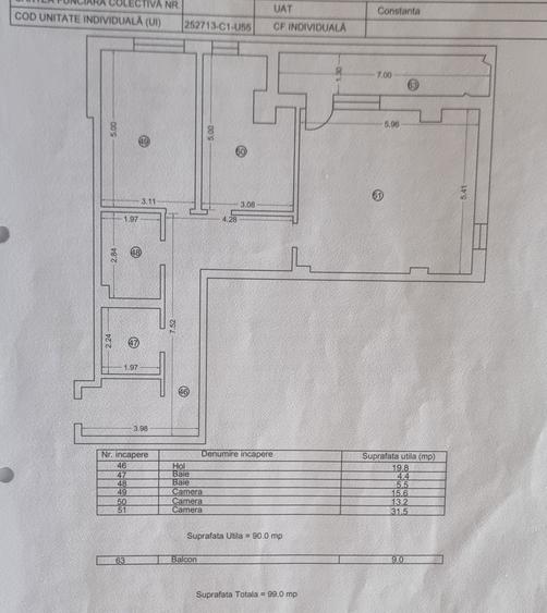Apartament cu 3 camere decomandat în Faleza Nord