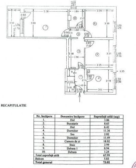 Apartament cu 3 camere decomandat în Mircea cel Bătrân