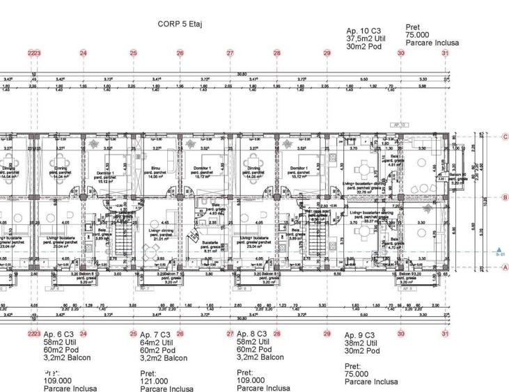Apartament cu 3 camere în Rediu