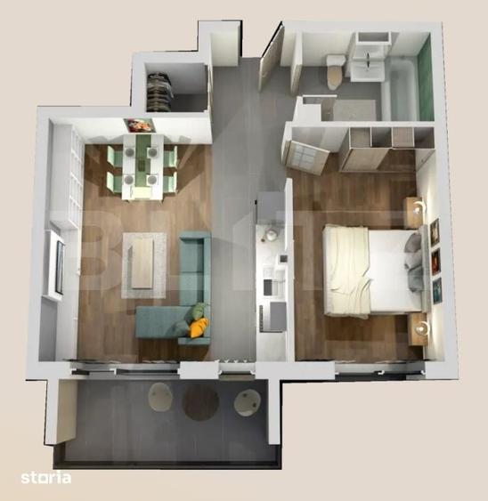 Apartament cu 2 camere în Florești — fotografia 1