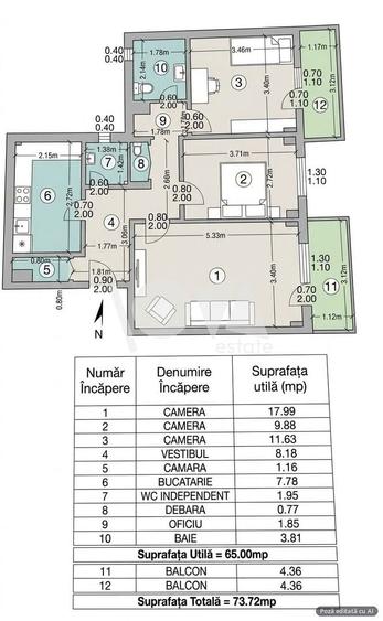Apartament cu 3 camere decomandat, mobilat în Drumul Taberei