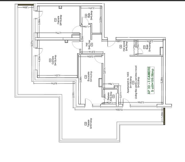 Apartament cu 3 camere semidecomandat în Zorilor