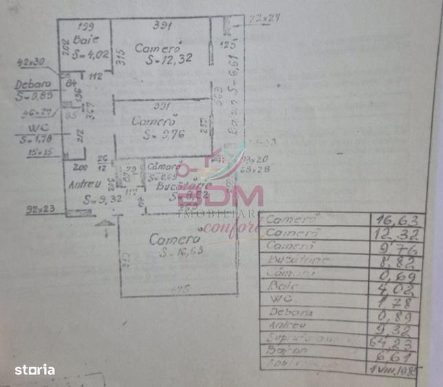 Apartament cu 3 camere decomandat în Central