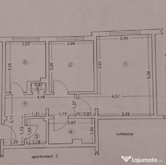 Apartament cu 2 camere decomandat în Central