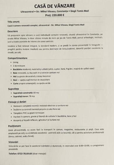 Casă individuală cu 3 camere cu Canalizare în Capitol