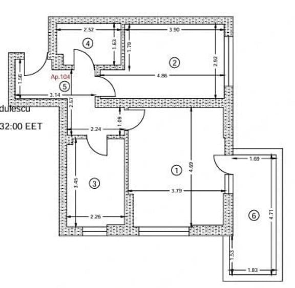 Apartament cu 2 camere decomandat în Berceni