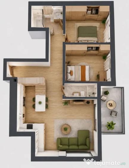 Apartament 3 camere 77.79 mp in Cluj zona Centrala - Cluj-Napoca (Cluj) - 2