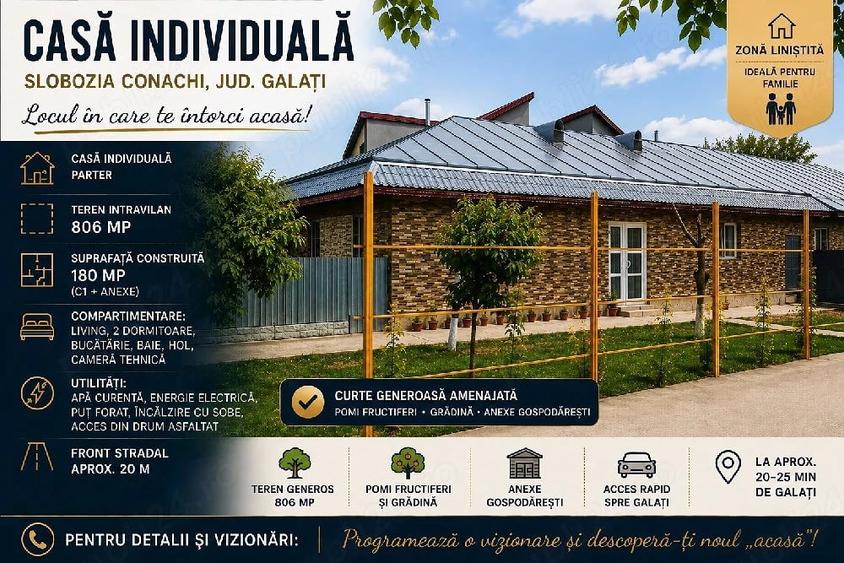 Casă cu 4 camere cu Teren 805 Mp în Exterior Vest