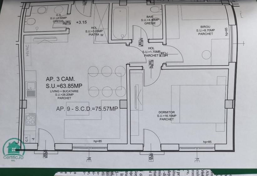 Apartament cu 3 camere decomandat, mobilat în Șagului