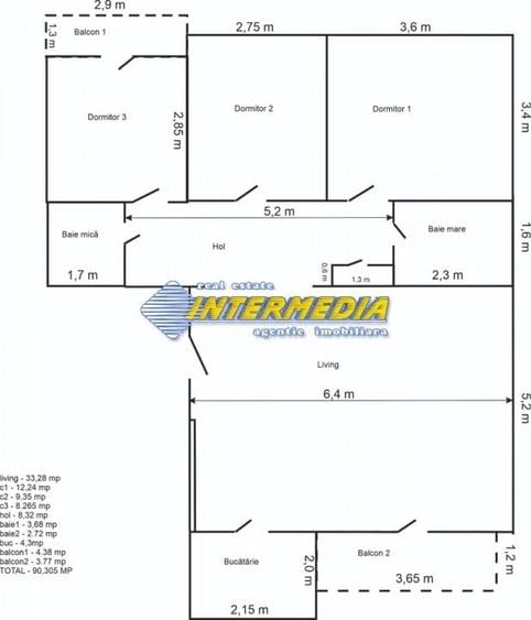 Apartament cu 4 camere decomandat, mobilat în Cetate