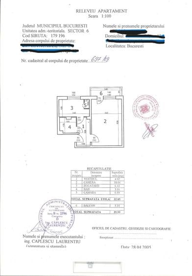 Garsonieră decomandată în Sud