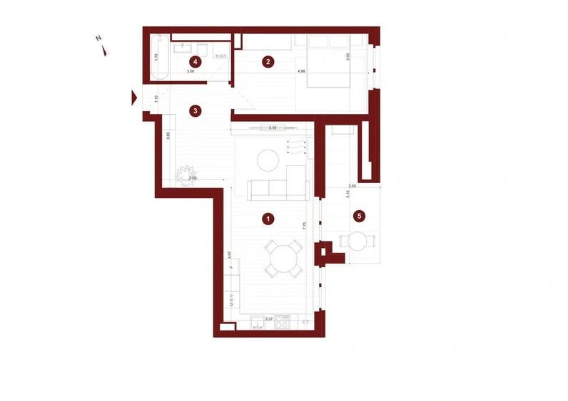 Apartament cu 2 camere în Vladimirescu