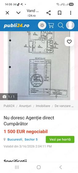 Apartament cu 2 camere decomandat în Giurgiului