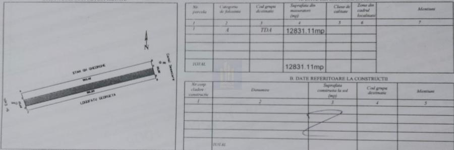 Teren Construcții intravilan de 12831 mp, în Căciulați