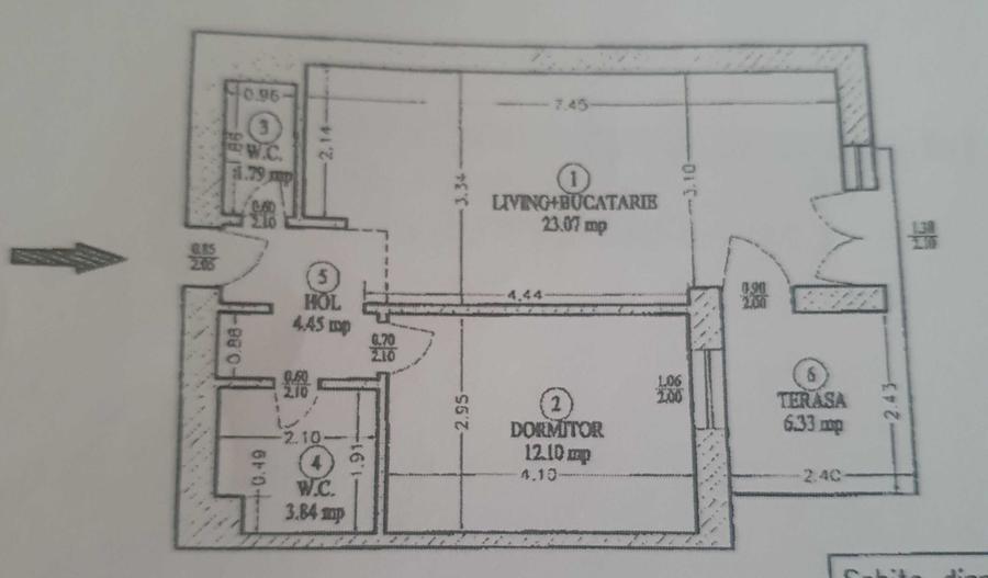 Apartament cu 2 camere semidecomandat în Titan