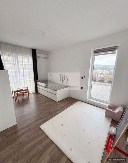 Penthouse cu 3 camere semidecomandat, mobilat în Iris