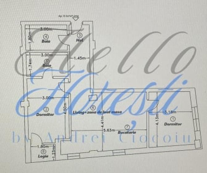 Apartament cu 3 camere semidecomandat în Dâmbul Rotund