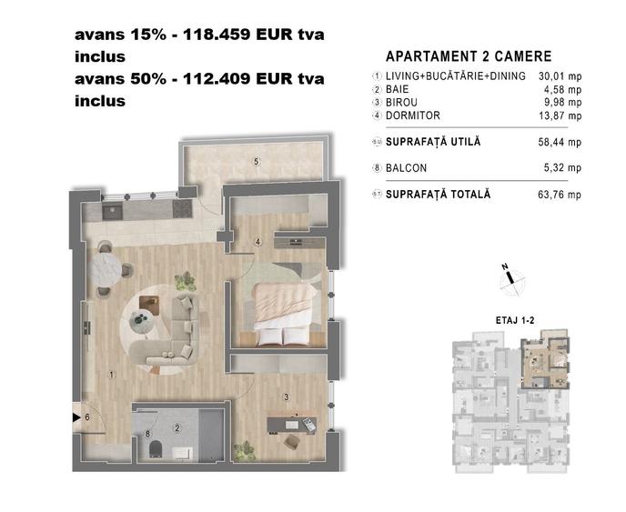 Garsonieră decomandată în Berceni