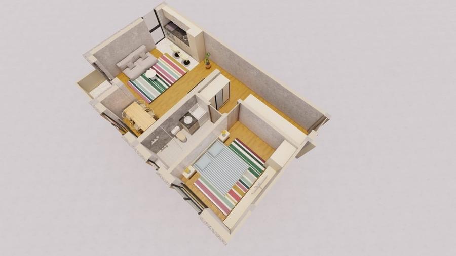 Apartament cu 2 camere decomandat în Exterior Nord