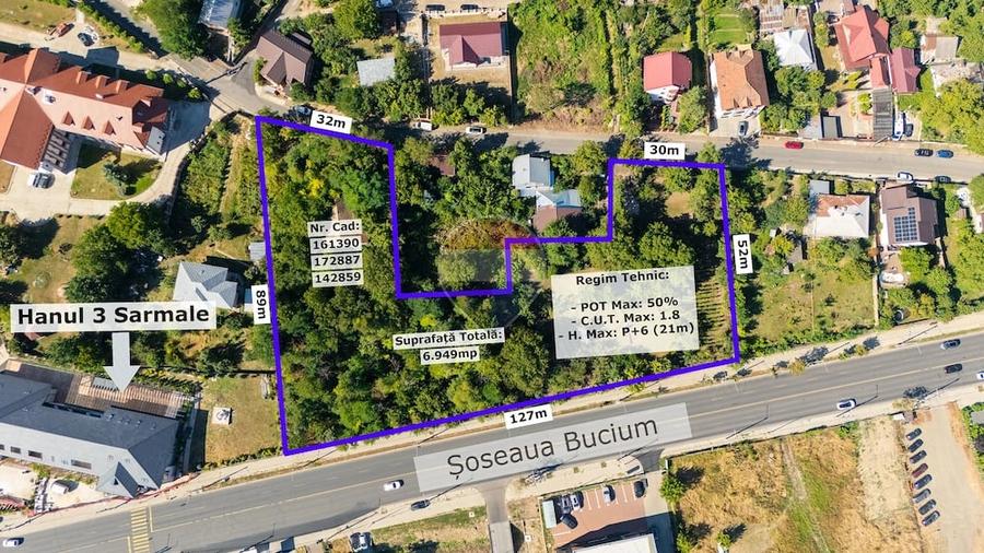 Teren de 6949 mp, în Bucium