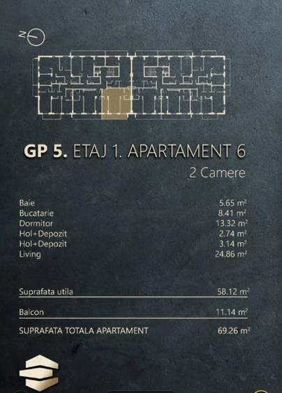 Apartament cu 2 camere decomandat în Central