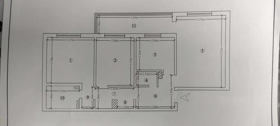 Apartament cu 3 camere decomandat, mobilat în Cug