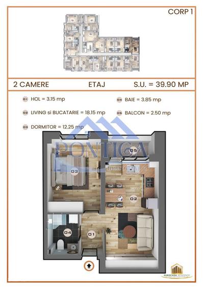 Apartament studio de vanzare | Direct dezvoltator | Comision 0% - 7