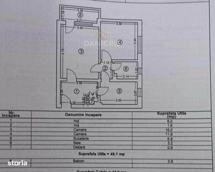Apartament cu 2 camere decomandat în Sud