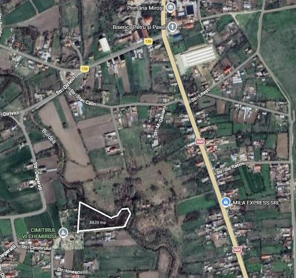 Teren de 8820 mp, în Miroși
