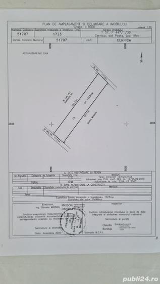 Teren de 1723 mp, în Poșta