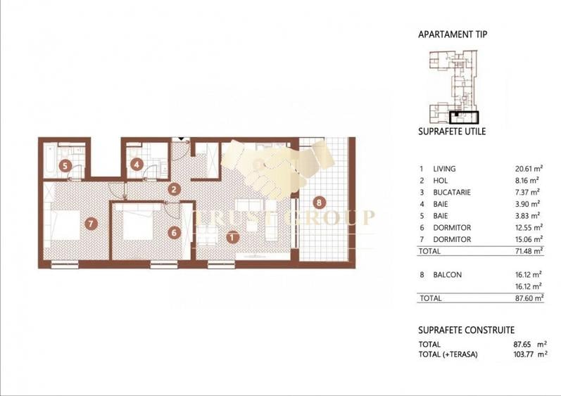 Apartament cu 3 camere decomandat în Parcul Circului