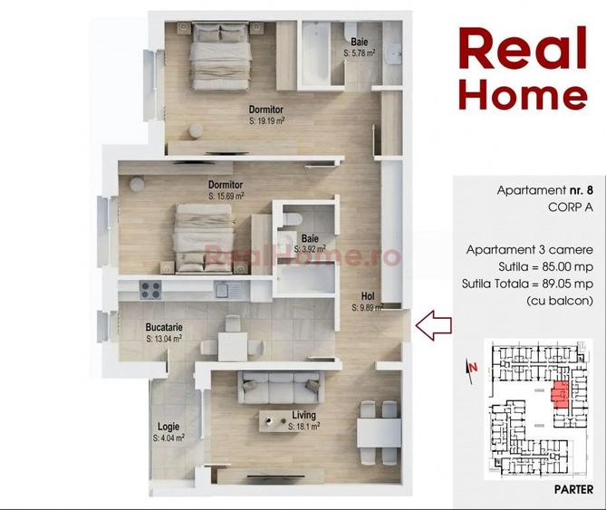 Apartament cu 3 camere în Titan — fotografia 3